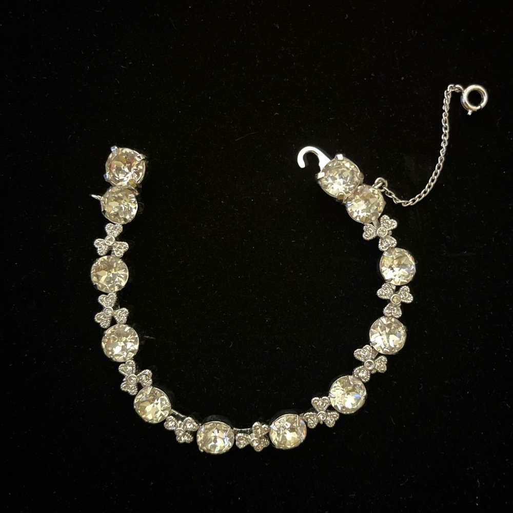 Vintage Eisenberg Ice Bracelet with Safety Chain 7” Length